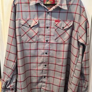 DIXXON Gray and Red Plaid Men's Shirt. Worn once or twice